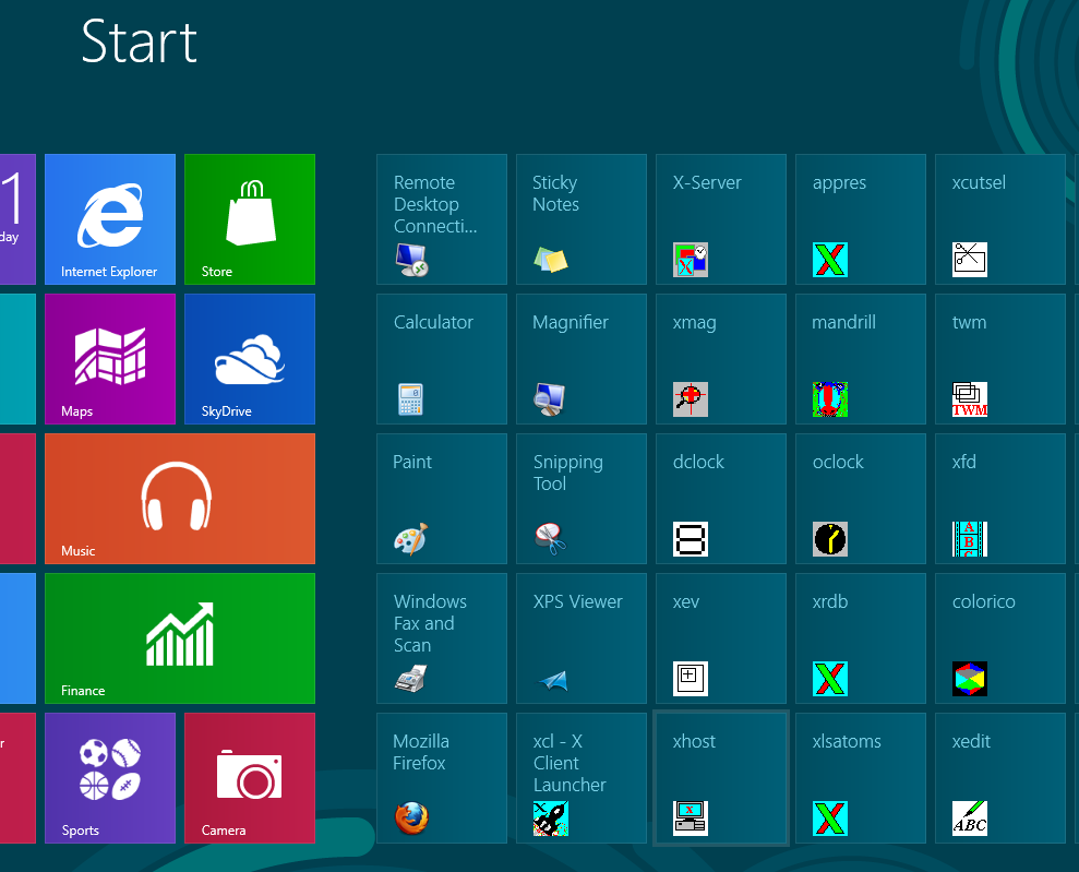 X-Deep/32 Icons on Start page on Windows 8 Preview